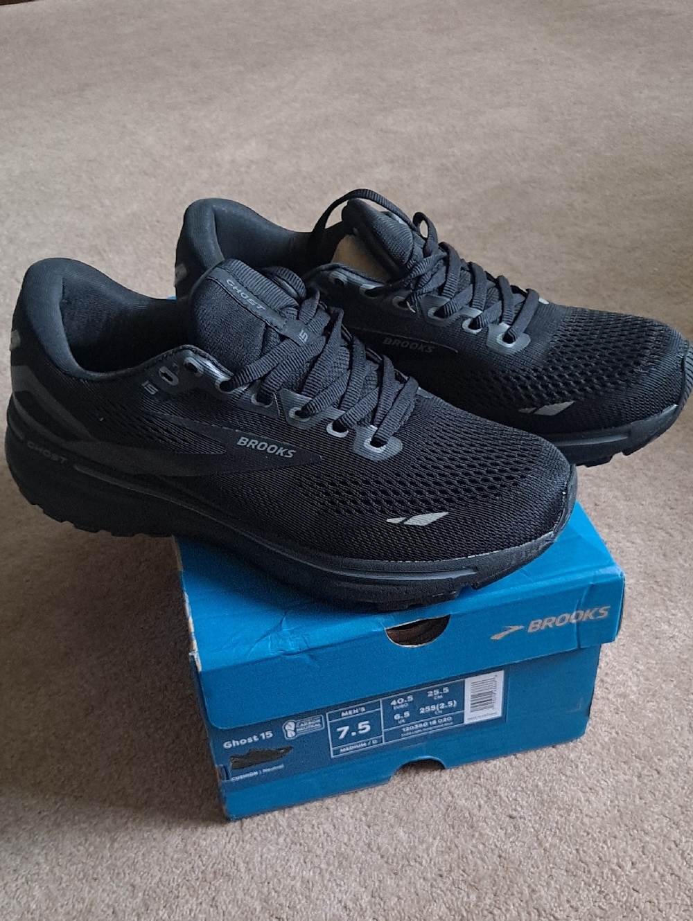 Brooks Men’s Ghost 15 Running Shoes - Black